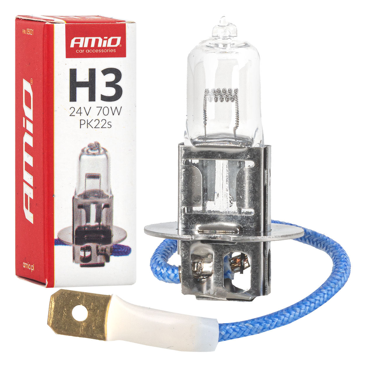 Bombilla halógena H3 24V 70W con casquillo PK22s
