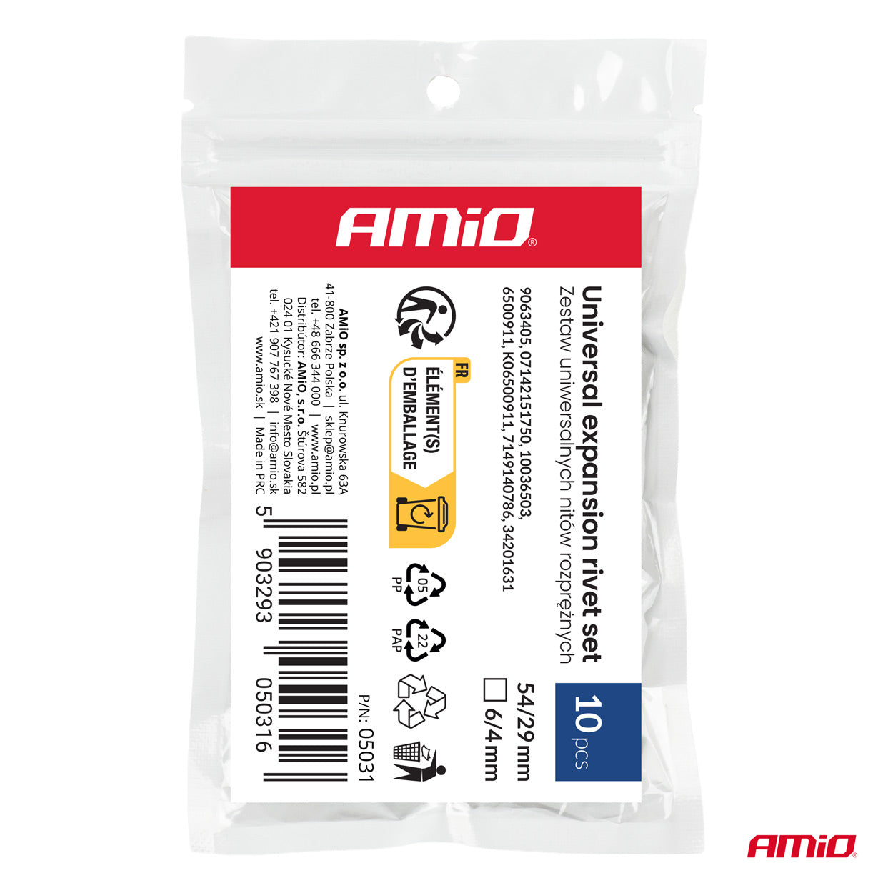Remaches de expansión con diámetro Ø6/4 mm