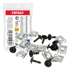 Juego de tornillos y clips de montaje con 10 tornillos y placas de fijación