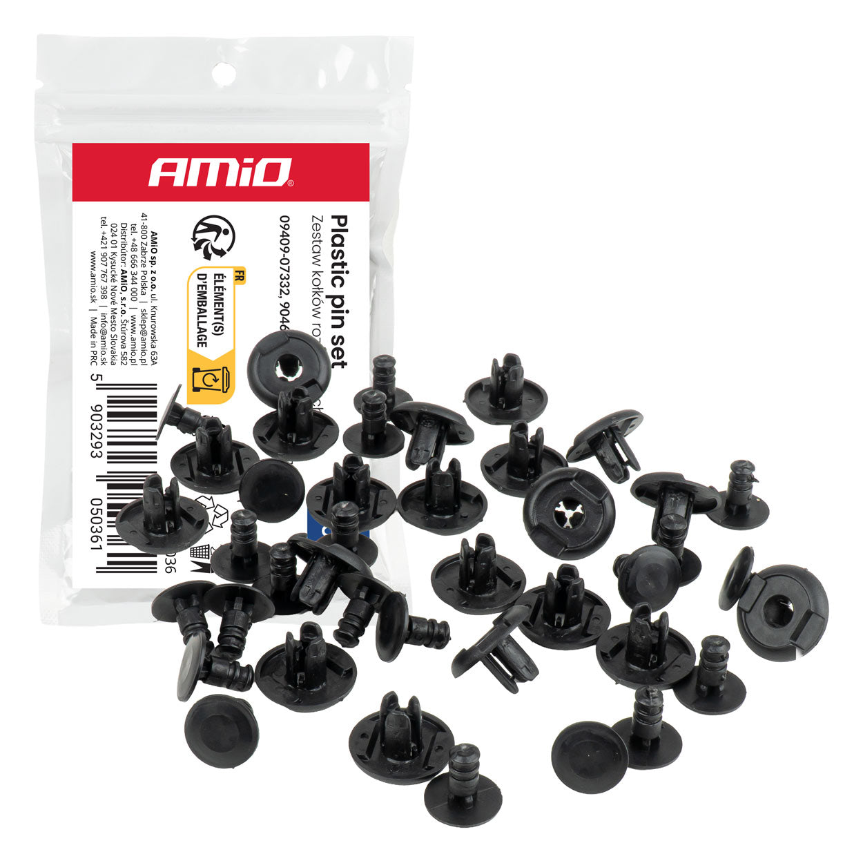 Juego de 20 clips de expansión de plástico, de 10 mm de largo y 6,5 mm de diámetro