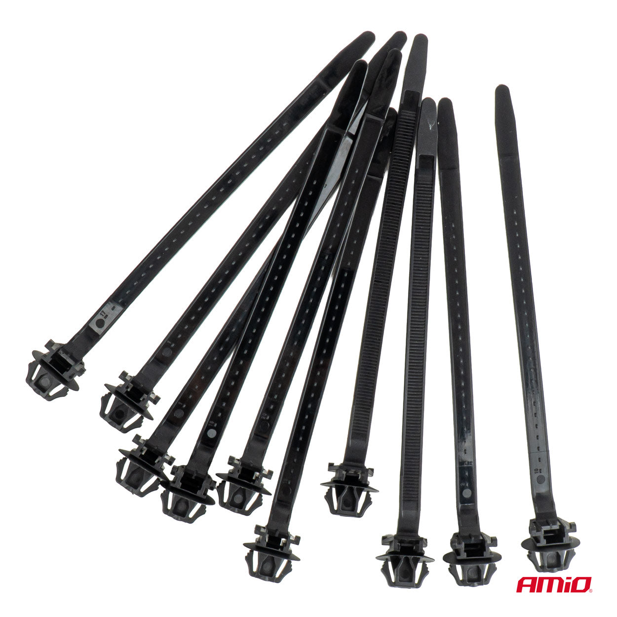 Bridas negras para organizar el cableado.