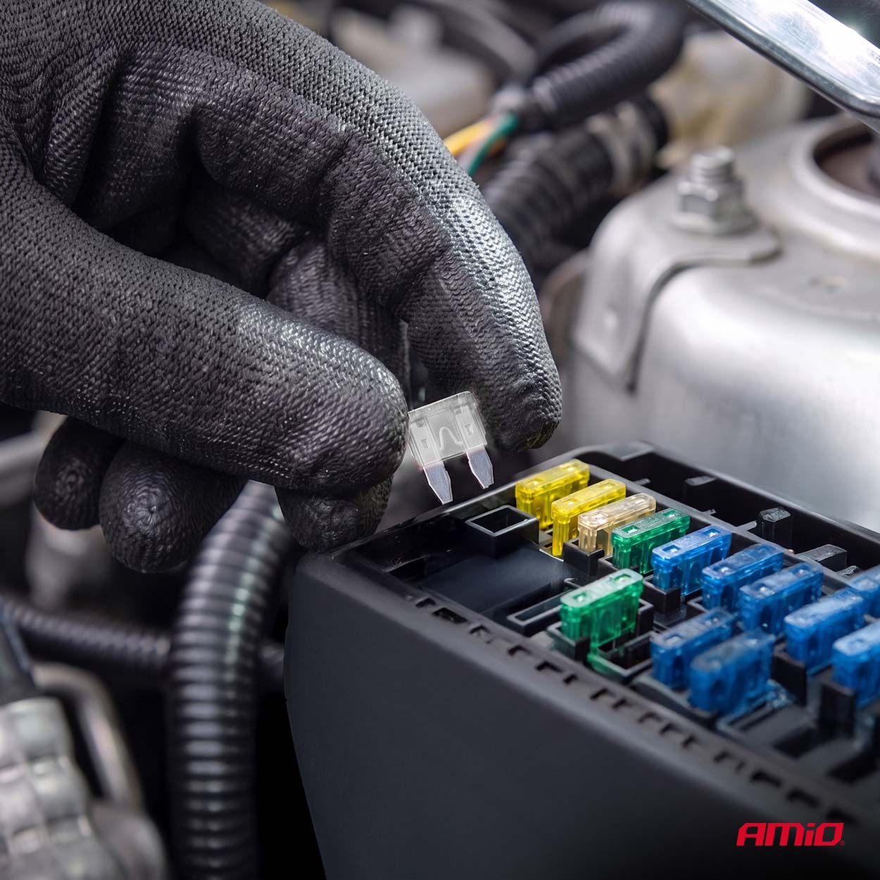 Fusibles MINI para automóvil con corriente nominal de 25A.