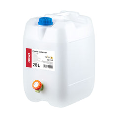Bidón de agua blanco de 20 litros en plástico HDPE con grifo