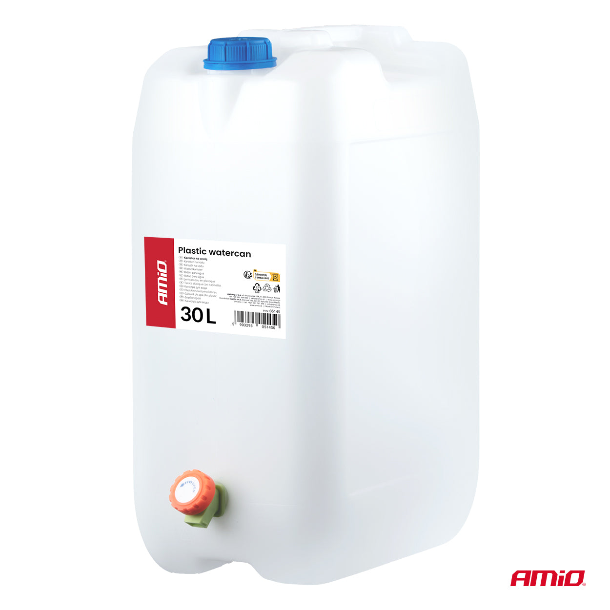 Bidón de agua con asa de transporte ergonómica