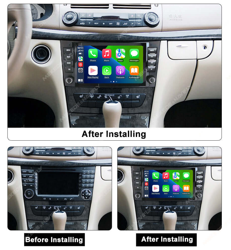 Mercedes-Benz W211 - Radio de 8" con Apple CarPlay y Android Auto