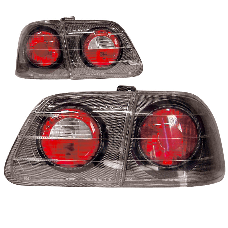 Pilotos traseros negro/carbono para Civic 4D 1999