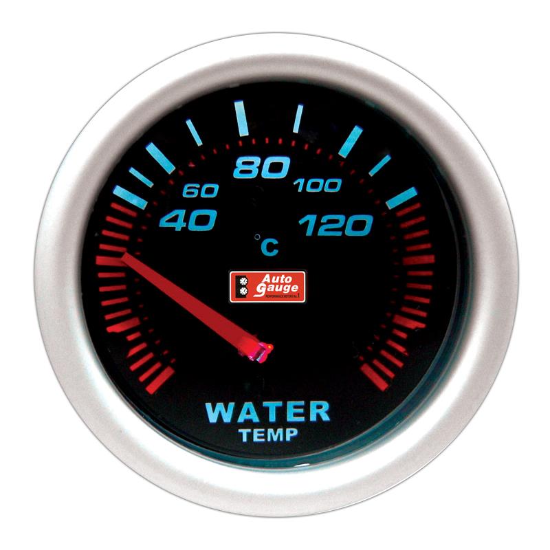 Indicador de temperatura del agua negro de 5,8 cm Auto Gauge