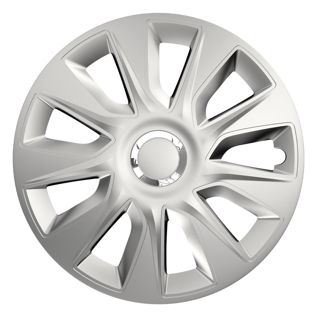 Tapacubos Versaco Stratos RC de 14 pulgadas en color plata