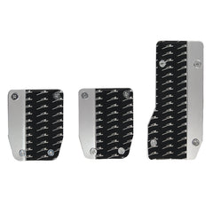 Juego de pedales con superficie antideslizante de 3 piezas en plata/negro