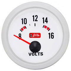 Voltímetro blanco de 2 pulgadas Auto Gauge