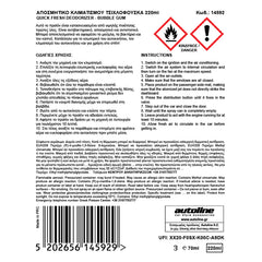 Desinfectante para aire acondicionado y eliminador de olores con aroma a chicle 220 ml