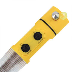 Linterna de emergencia LED con luz de advertencia, cortacinturones y rompecristales