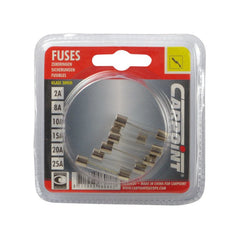 Fusibles de vidrio Carpoint surtidos 8-30 A, 6 unidades. 
