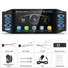 1 DIN pantalla táctil de 5" con Apple CarPlay y Android Auto inalámbricos 