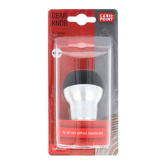 Pomo de cambio Carpoint en aluminio/cuero negro, redondo 