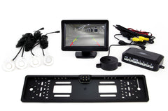 Parkeringsassistentsystem med 4,3 tommer TFT-display, kamera og hvide sensorer