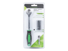 Llave de carraca universal con mango ergonómico y adaptador