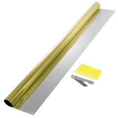 Lámina solar para lunas de coche en dorado y plateado 75x300 cm