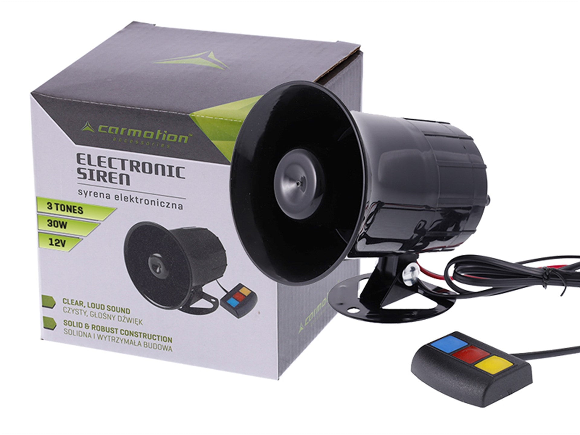Sirena CARMOTION de 3 tonos para sistema de 12V