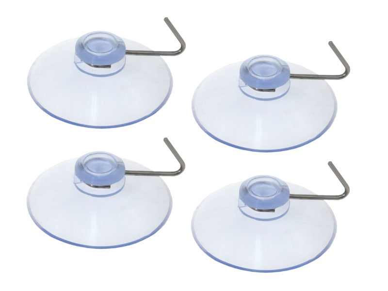 Ventosas transparentes con ganchos metálicos de 40 mm, 4 uds.