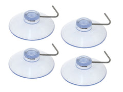Ventosas transparentes con ganchos metálicos de 40 mm, 4 uds.