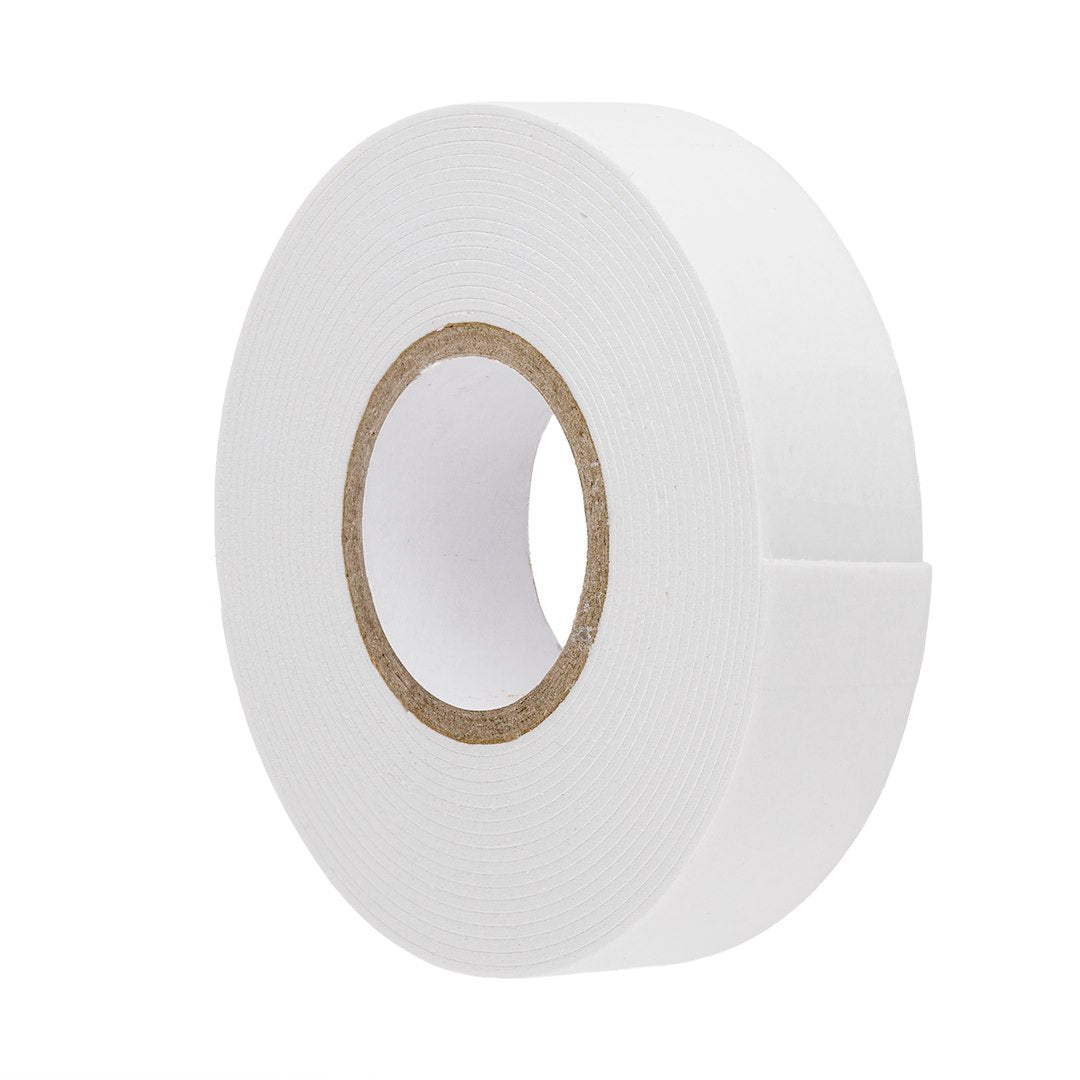 Cinta de espuma de doble cara 1 mm x 19 mm x 3 m en color blanco