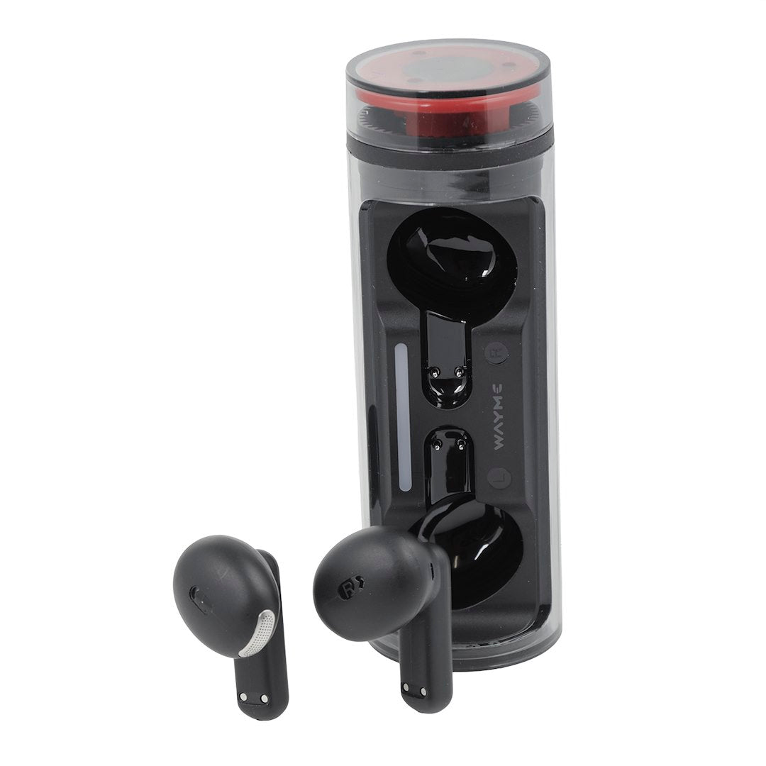 Auriculares WAYME y estuche de carga con tapa giratoria