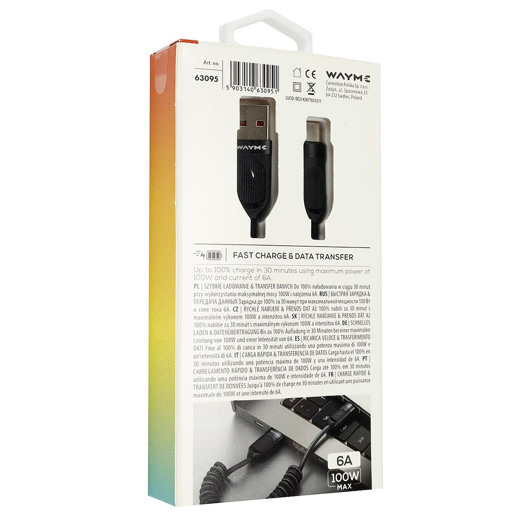 Cable USB-C trenzado para carga y sincronización con hasta 100W