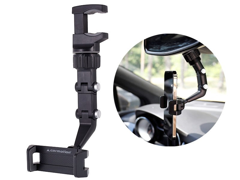 Soporte para móvil para retrovisor con cabezal giratorio de 360°