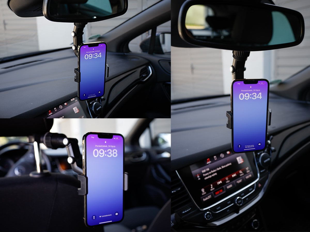 Soporte para móvil con cabezal giratorio para el interior del coche