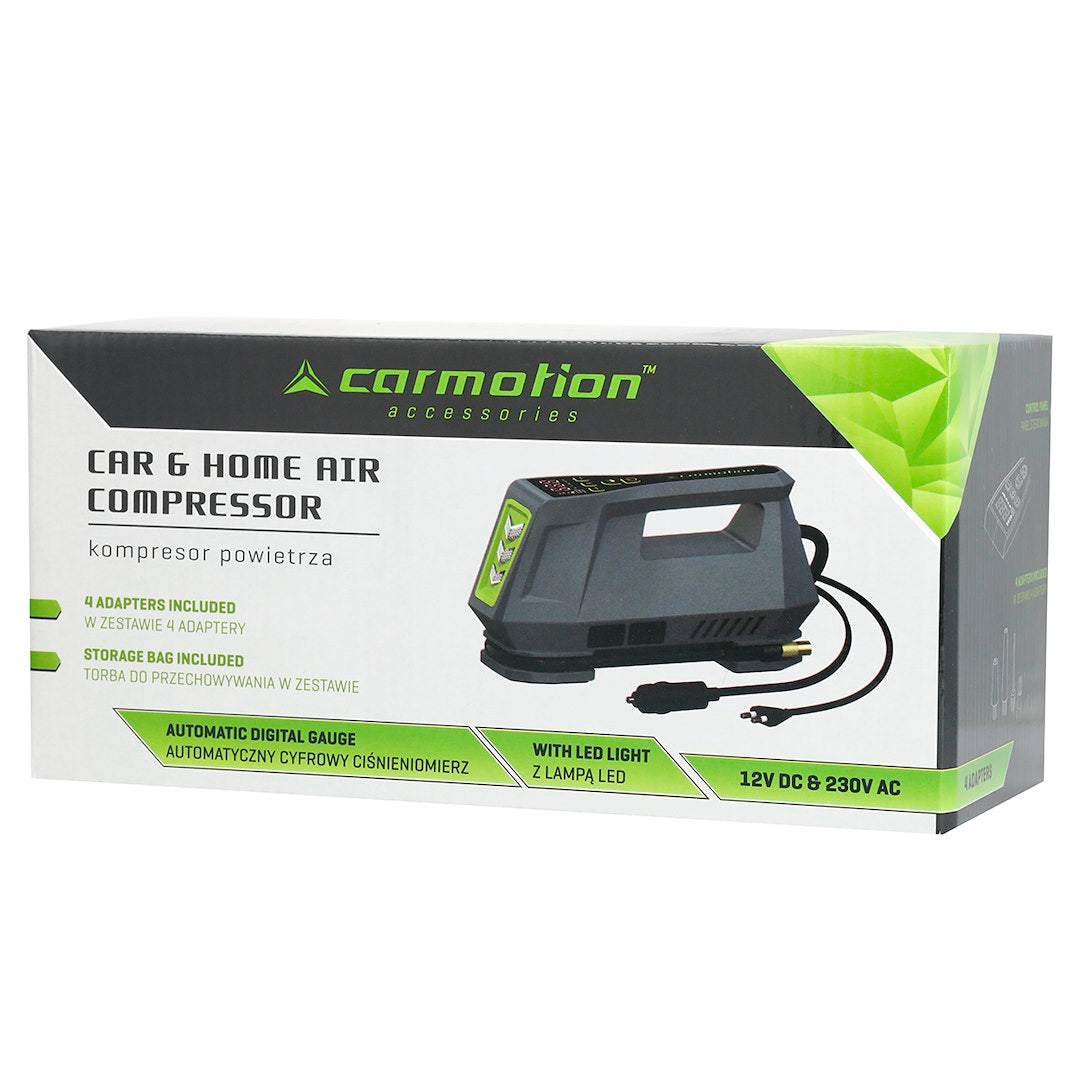 Compresor de aire CARMOTION con medición digital de presión y luz LED