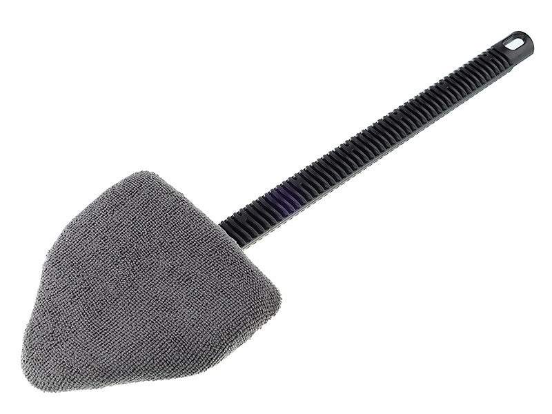 Limpiador de ventanas de microfibra con cabezal triangular y mango de 38 cm