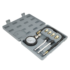 Comprobador de compresión para motor de gasolina con manómetro y adaptadores