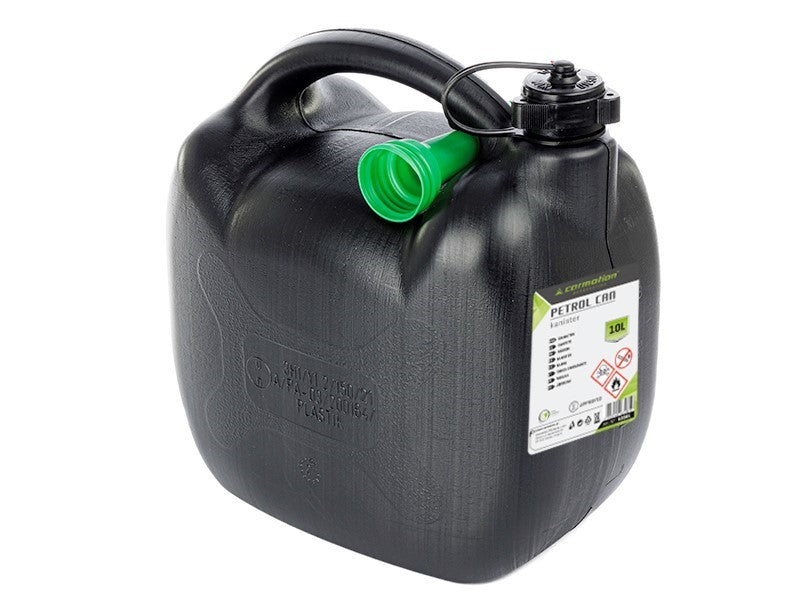 Bidón de gasolina ovalado de plástico de 10 l de CARMOTION en color negro