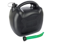 Bidón de gasolina ovalado negro de 20L de plástico con embudo