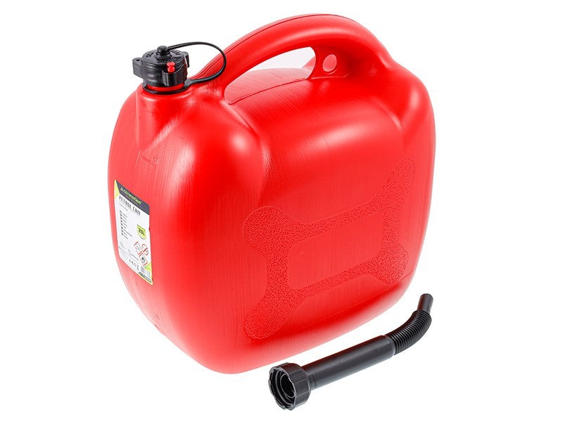 Bidón de gasolina ovalado rojo de plástico con capacidad de 20 litros