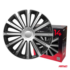 Tapacubos Versaco Trend de 14 pulgadas en negro y plateado