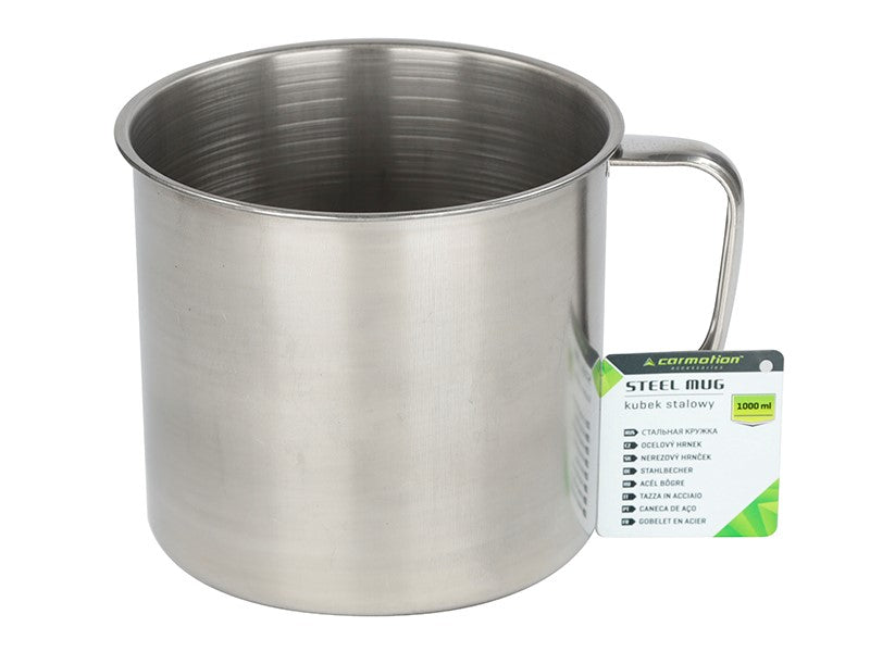 Taza grande de acero inoxidable con asa de 1000 ml