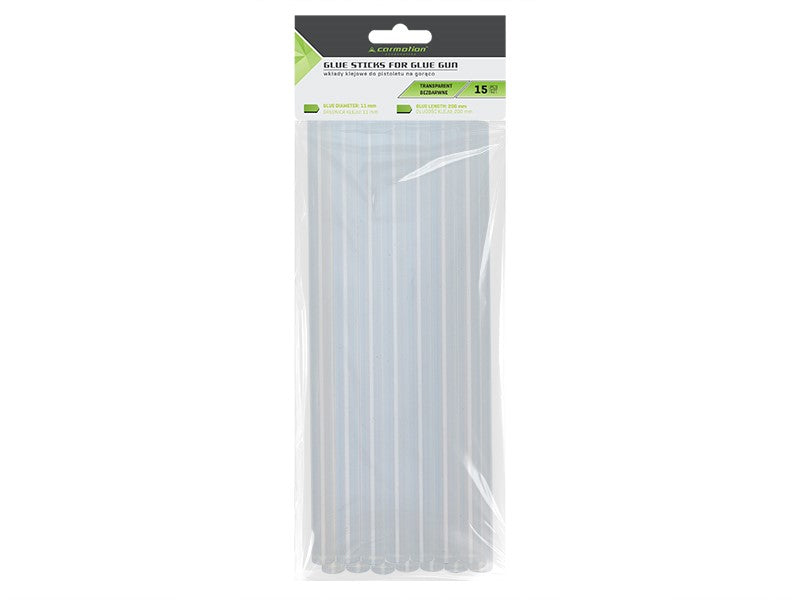 Paquete de barras de pegamento termofusible 11 x 200 mm, 15 unidades