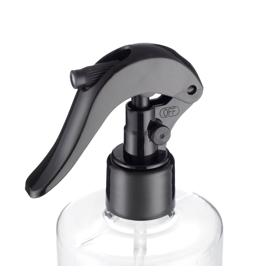 Botella pulverizadora transparente de 500 ml con agarre ergonómico