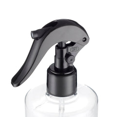 Botella pulverizadora transparente de 500 ml con agarre ergonómico