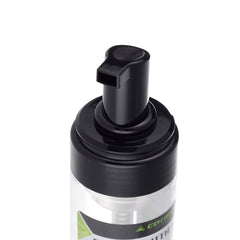 Botella espumadora transparente de 150 ml con bomba negra y tapa