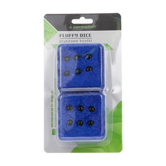 Dados de peluche para coche en color azul con cordón para colgar