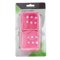 Dados de peluche rosas para coche con cordón para colgar