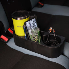 Portavasos y organizador negro para coche con espacio para vasos y botellas