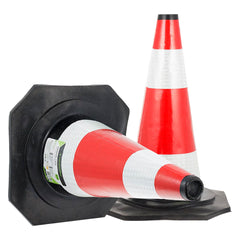Cono de señalización de goma flexible de 45 cm