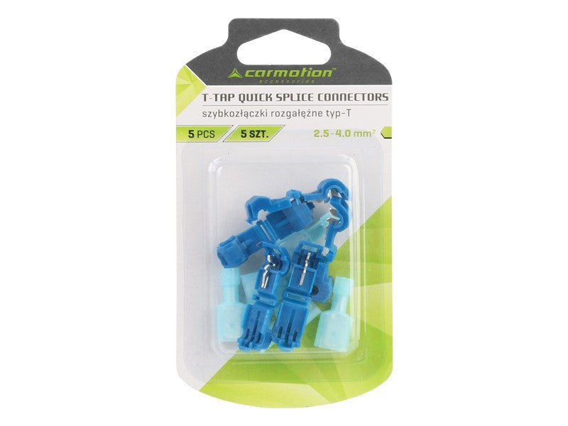 Conectores rápidos tipo T azules con aislamiento de PVC para empalme de cables