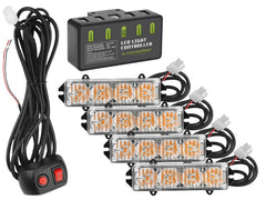 CARMOTION luces de emergencia 12V 16W, juego de 4 unidades con mando a distancia