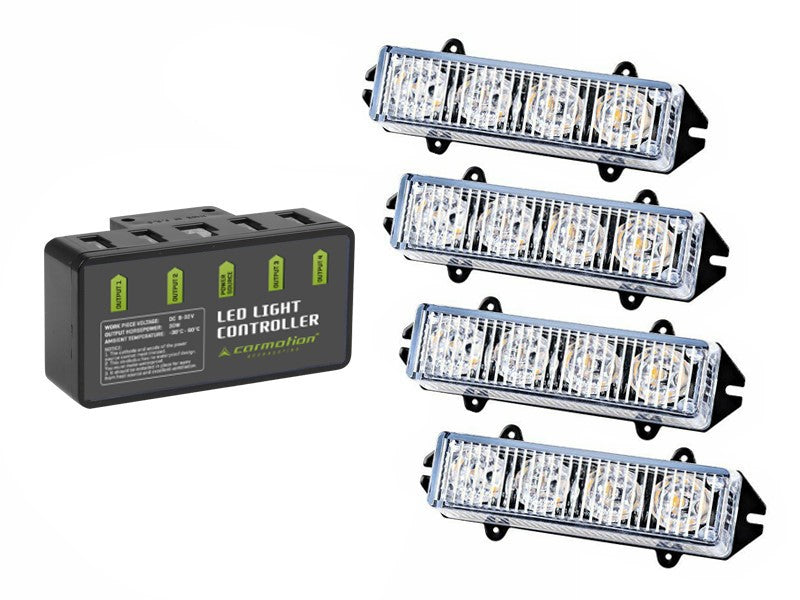 Juego de 4 luces de emergencia naranjas para vehículos de 12V