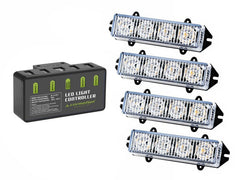 Juego de 4 luces de emergencia naranjas para vehículos de 12V